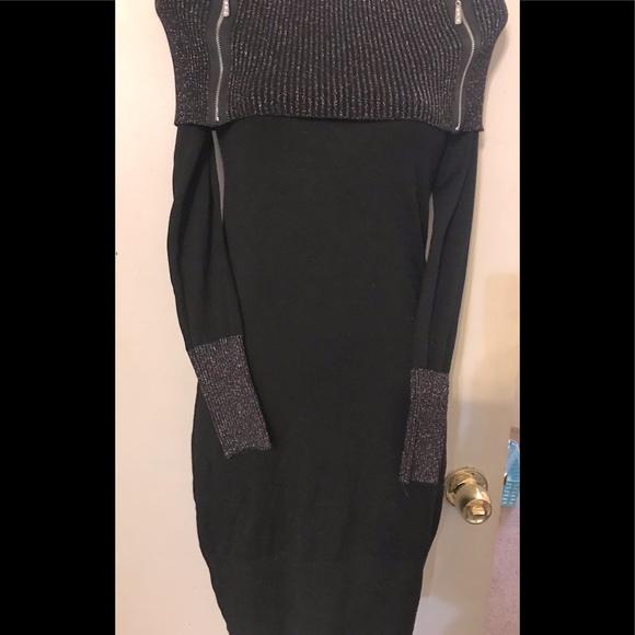 Juniors Cowl Neck Sweater Dress - Picture 1 of 5